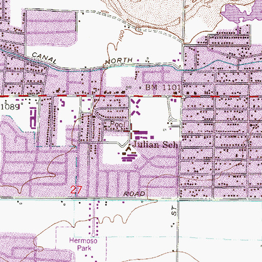 Topographic Map of Martin Luther King Jr Early Childhood Center, AZ