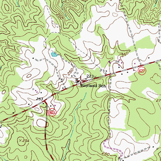 Topographic Map of Royland School, VA