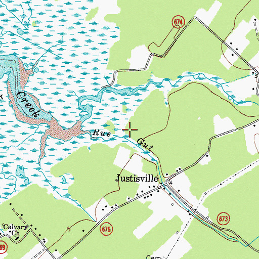 Topographic Map of Rue Gut, VA