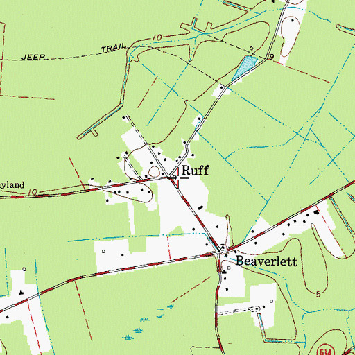Topographic Map of Ruff, VA