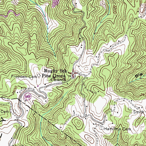 Topographic Map of Rugby School, VA