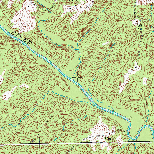 Topographic Map of Runaway Creek, VA