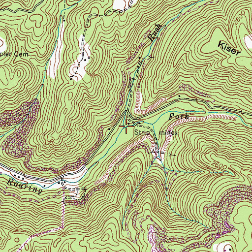 Topographic Map of Rush Branch, VA