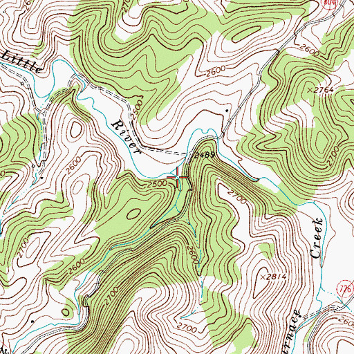 Topographic Map of Rush Fork, VA