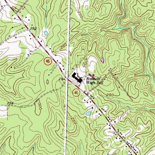 Topographic Map of James S Russell Middle School, VA
