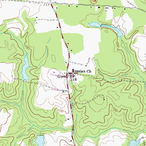 Topographic Map of Russian Church, VA