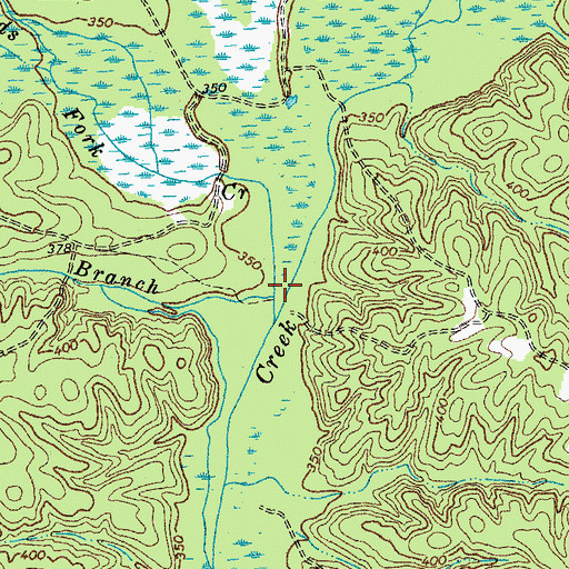 Topographic Map of Rutherford Branch, VA