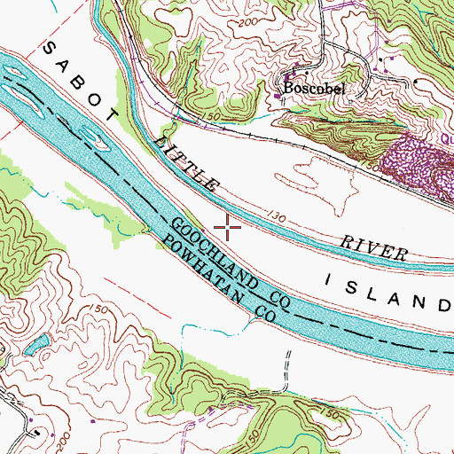 Topographic Map of Sabot Island, VA