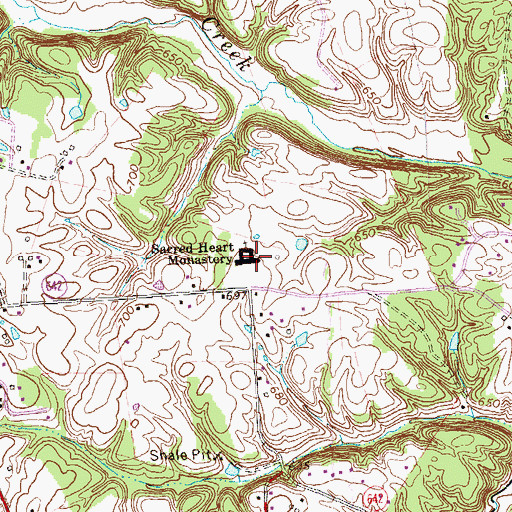 Topographic Map of Sacred Heart Monastery, VA