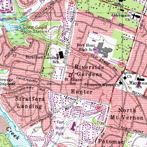Topographic Map of Saint Aidans Episcopal Day School, VA