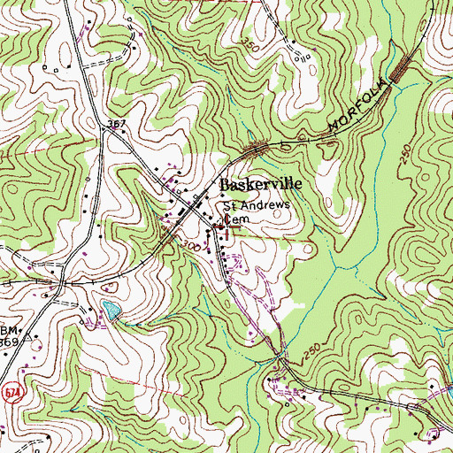 Topographic Map of Saint Andrews Cemetery, VA
