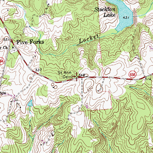 Topographic Map of Saint Ann Cemetery, VA