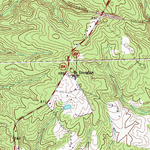 Topographic Map of Saint Douglas Church, VA
