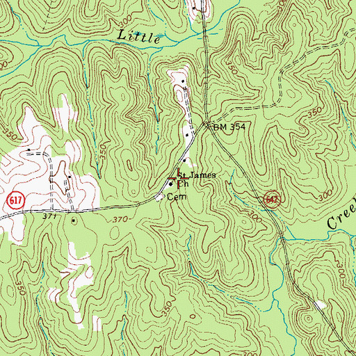 Topographic Map of Saint James Church, VA