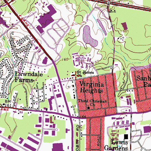 Topographic Map of Saint James Church, VA