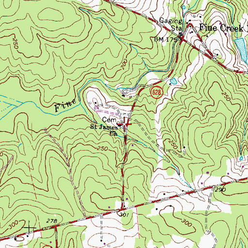 Topographic Map of Saint James Church, VA