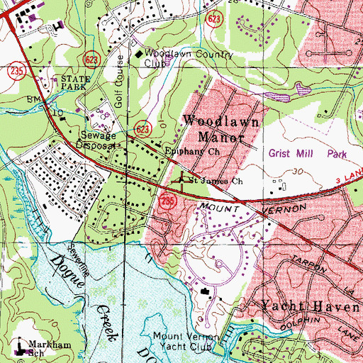 Topographic Map of Saint James Church, VA