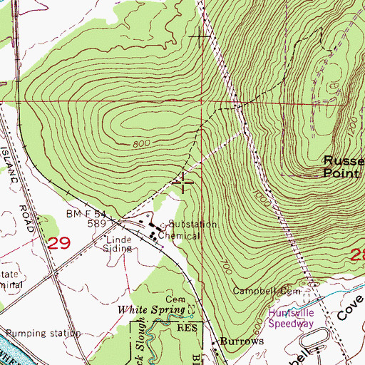 Topographic Map of Whitesburg Bar (historical), AL