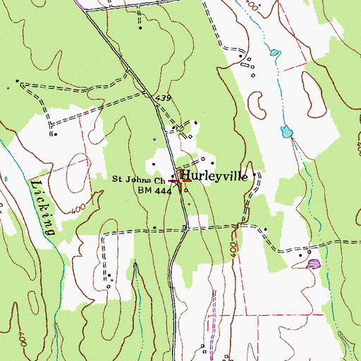 Topographic Map of Saint Johns Church, VA