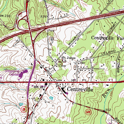 Topographic Map of Saint Johns Church, VA