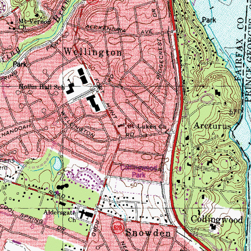 Topographic Map of Saint Lukes Church, VA