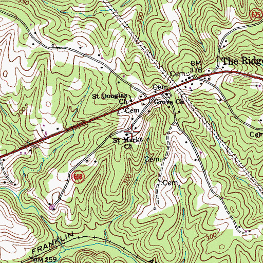 Topographic Map of Saint Marks Church, VA