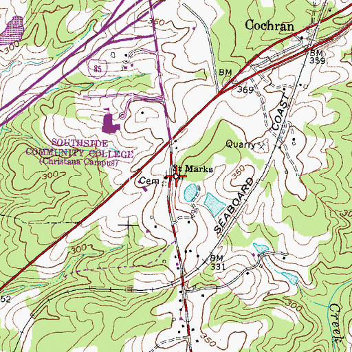 Topographic Map of Saint Marks Church, VA
