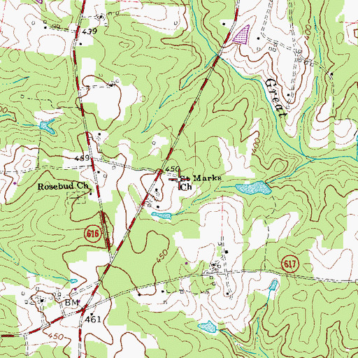 Topographic Map of Saint Marks Church, VA