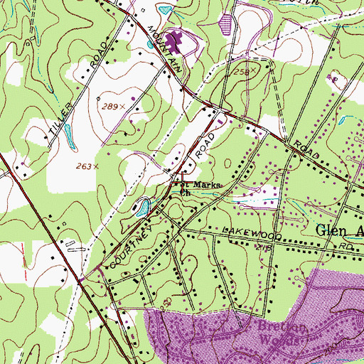 Topographic Map of Saint Marks Church, VA