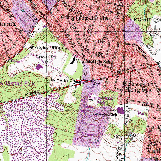 Topographic Map of Saint Marks Church, VA