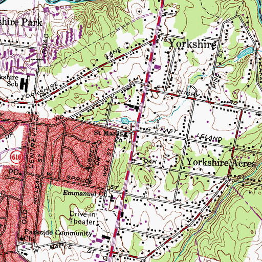 Topographic Map of Saint Marks Church, VA