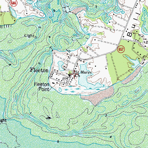 Topographic Map of Saint Marys Church, VA