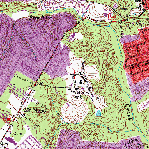 Topographic Map of Saint Mastins School, VA
