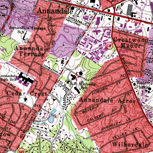 Topographic Map of Saint Michael School, VA