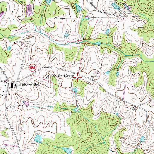 Topographic Map of Saint Pauls Cemetery, VA