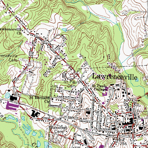 Topographic Map of Saint Pauls Cemetery, VA