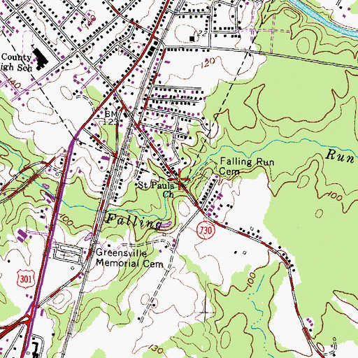 Topographic Map of Saint Pauls Church, VA