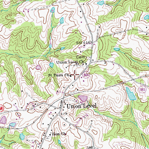 Topographic Map of Saint Pauls Church, VA