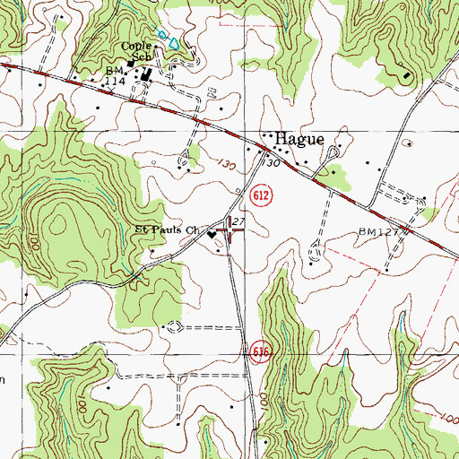 Topographic Map of Saint Pauls Church, VA