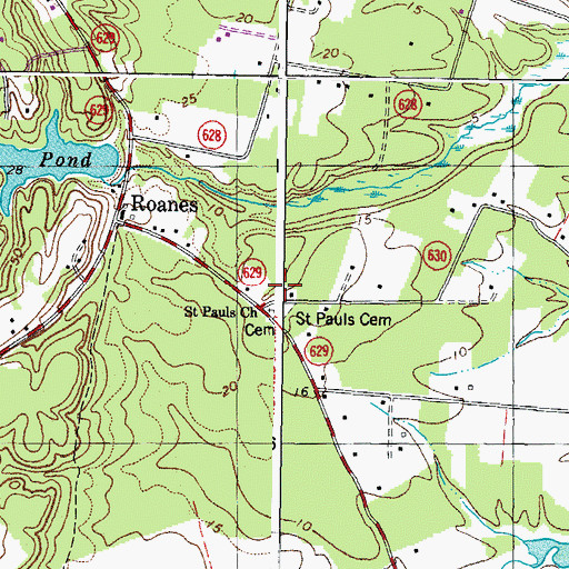 Topographic Map of Saint Pauls Church, VA