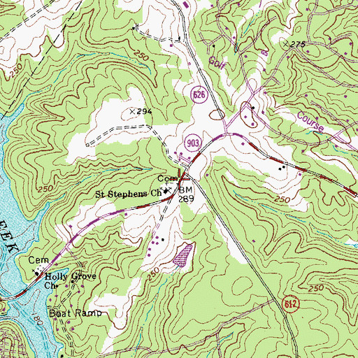 Topographic Map of Saint Stephens Church, VA
