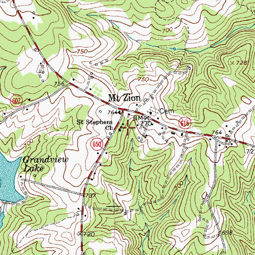Topographic Map of Saint Stephens Church, VA