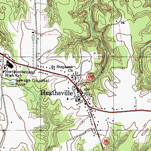Topographic Map of Saint Stephen's Anglican Church, VA