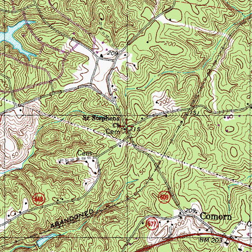 Topographic Map of Saint Stephens Church, VA
