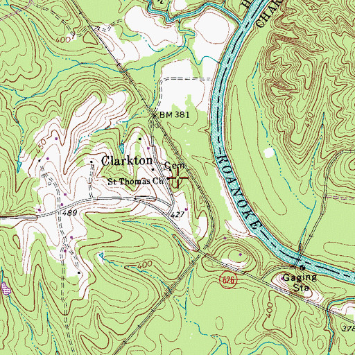 Topographic Map of Saint Thomas Church, VA