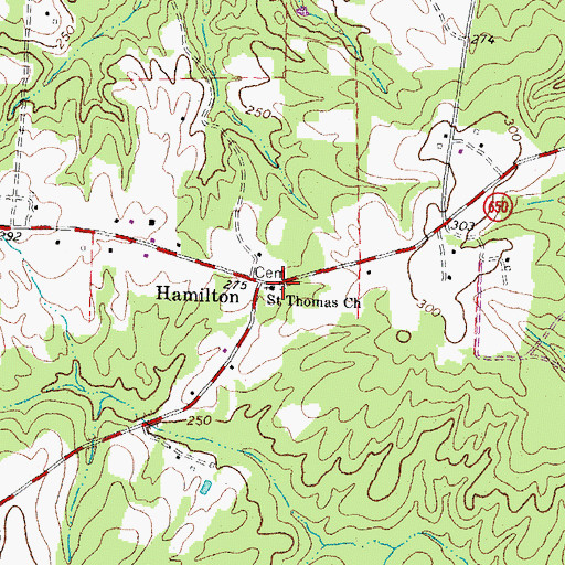 Topographic Map of Saint Thomas Church, VA
