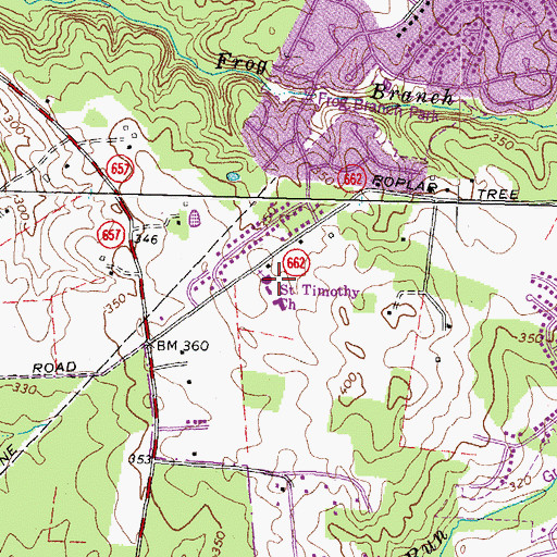 Topographic Map of Saint Timothy Catholic Parish, VA