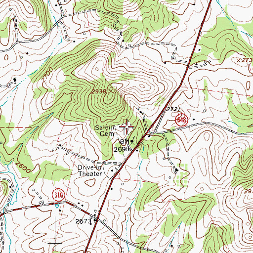 Topographic Map of Salem Cemetery, VA