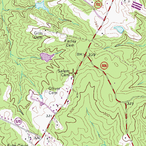 Topographic Map of Salem Cemetery, VA