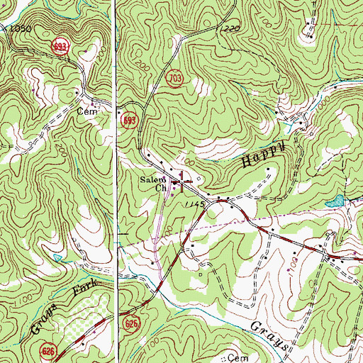 Topographic Map of Salem Church, VA